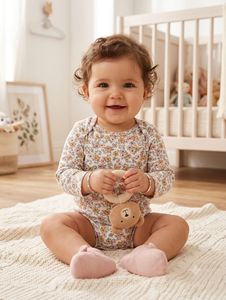 Baby Girl Floral Long Sleeve Bodysuit