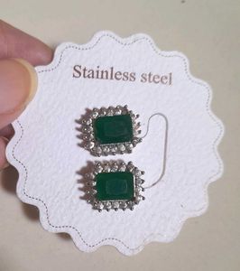 Elegant Emerald Stud Earrings