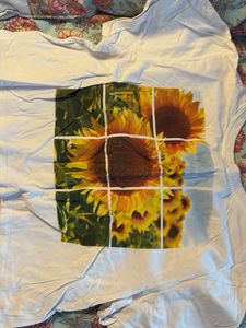 White Graphic Crop Top