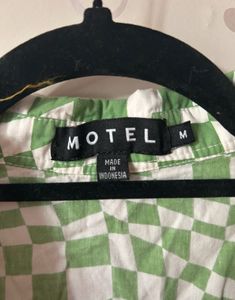 Motel Rocks Green Checker Shirt &amp; Shorts Set