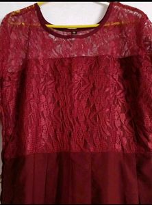 Maroon Lace Dress