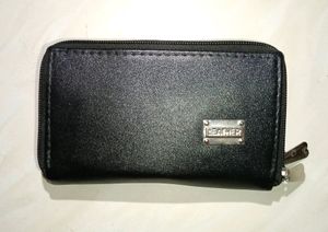Black Double Zip Wallet