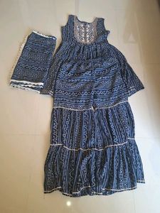 Beautiful Blue Bandhani Kurta Set