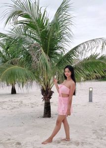 Chic Pink Ruffle Tube Top &amp; Skirt Set