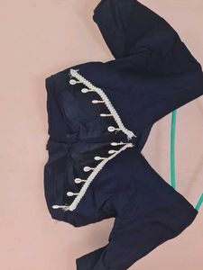 Elegant Navy Blue 💙 lehngha choli  with Gold Trim