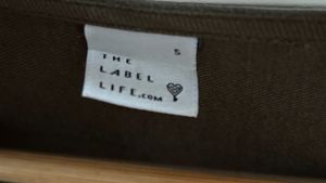 Olive Green Drape Front Label Life Top