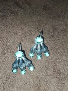 Boho Turquoise Fan Earrings