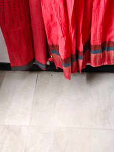 Vibrant Red suit with long skirts