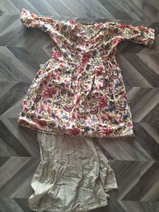 Floral Print Kurta with Skirt