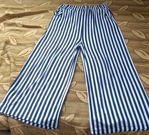 black and white strip lycra plazzo