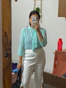 Formal Blue Top For Office And College Wear