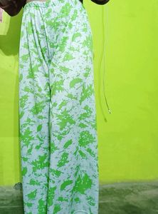 White &Green Mix Colour Plazoo Pant