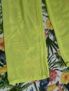 Bright Neon Yellow Wide Leg Pants