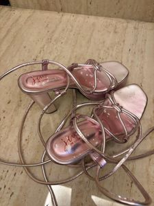 Strappy Platform Heels - Pink