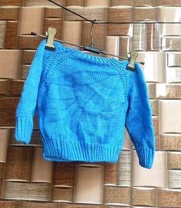 Cute Blue Knitted Baby Cardigan