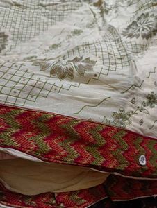 pure cotton Cream &amp; Gold Floral Print Saree