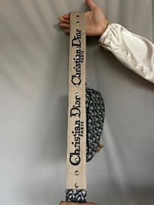 Auth Christian Dior Oblique medium saddle