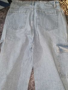 Wide Leg Baggy Blue Jeans