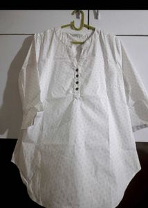 Chic White Printed Kurti Top