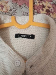 Stretchable White Net Shirt Zudio