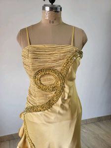 Elegant Gold Embellished Gown
