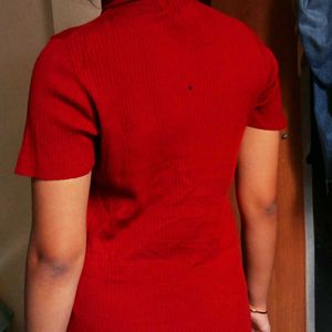 Sparkling Red Knit Top