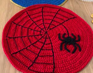Spider-Man Crochet Placemat with Spider Applique