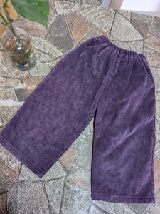 Purple Corduroy Wide-Leg Pants