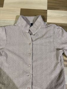 Short Sleeve Button-Up Top