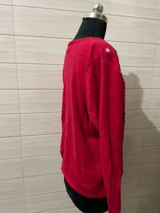 Vintage Festive Embellished Red Cardigan