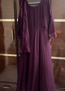 Elegant Purple Embellished Gown