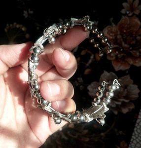 Silver Bracelet with Charms