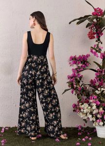 Floral Jumpsuit with Wide Legs