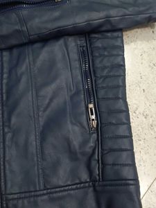 Stylish Blue Leather Jacket
