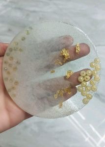 Elegant Resin Coasters with Pearls &amp; Gold Leaf
