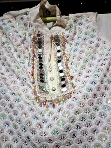 Embellished Chikankari Pearl C-ord Set