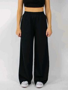 Wide Leg Black Casual Pants
