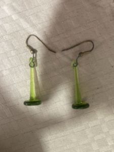 green glass earrings
