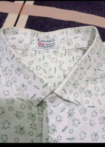 New Men's White Printed Casual Shirt