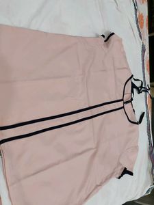 Pink &amp; Navy Trim Blouse