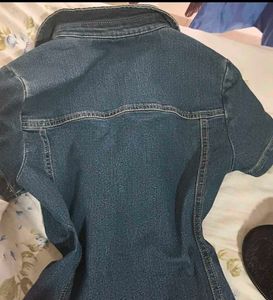 Stylish Denim Short Sleeve Button-Up Top