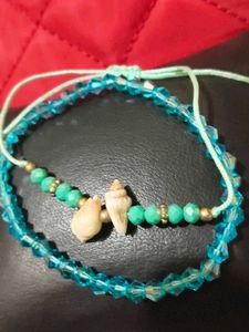 Beach Seashell, crystal stone Bracelet