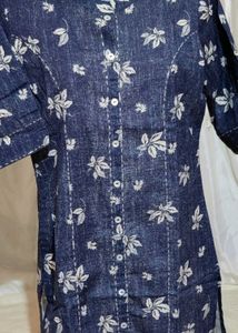 Stylish Blue Floral Print Kurta