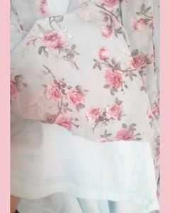 Powder Blue Floral Dress(Weekend sale)