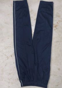 Blue Track Pants with White Stripe