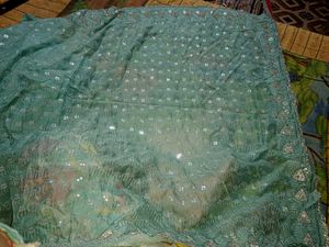 New stones work saree with designer blouse piece