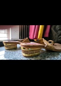 new golden Flat Sandals