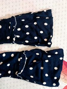 Navy Blue Polka Dot Top