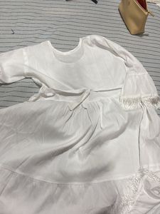 White Embroidered Cotton Kurta