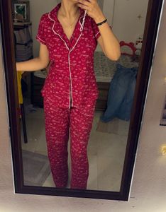 Cute Red Smile Face Pajama Set